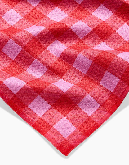 Geometry - Cherry Gingham Bar Towel