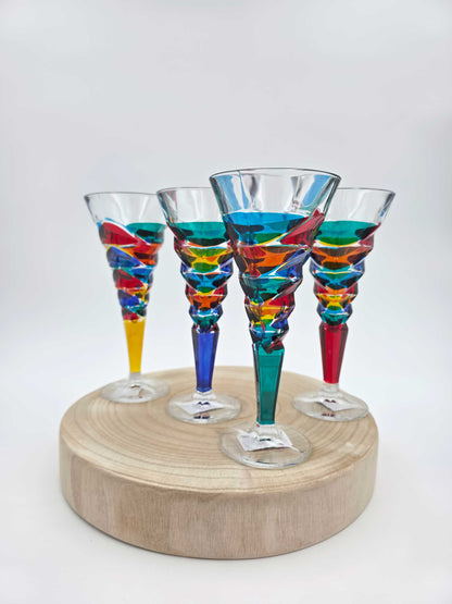 Copas de vino Dyno de cristal italiano pintadas a mano