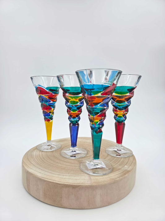 Hand-Painted Italian Crystal Dyno Wine Glasses