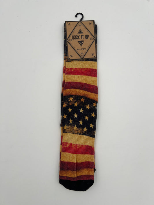 Men's 360 Printed Crew Socks-Born on the 4th of July