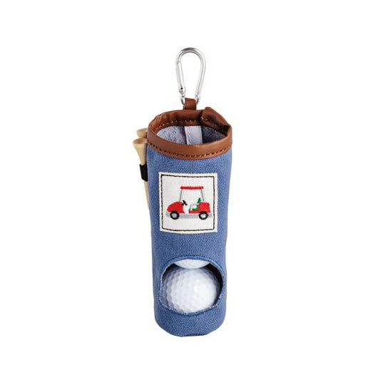 Blue Embroidered Keychain w/ Two Golf Balls