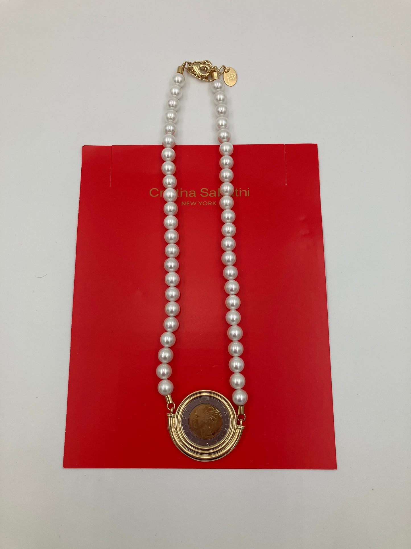 veronica necklace pearl w/coin