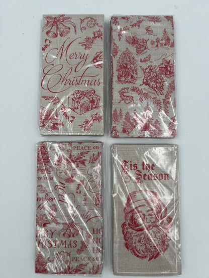 Christmas Toile Guest Napkin Pack of 48
