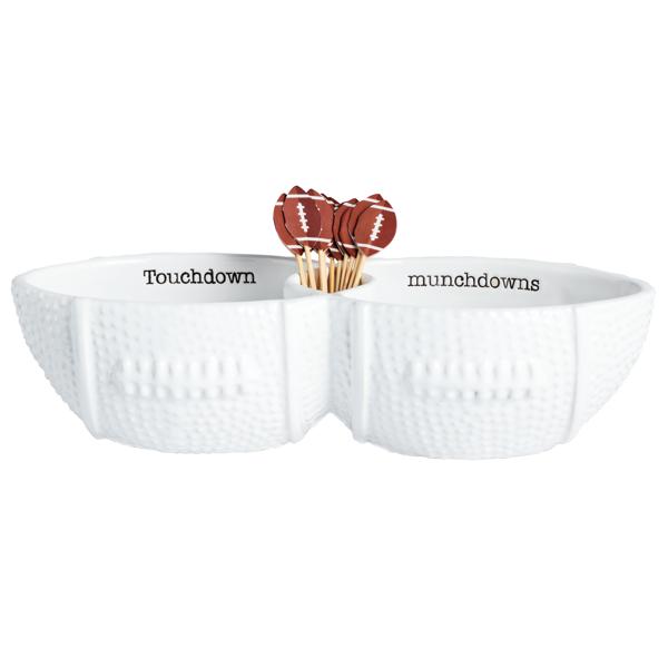 Football Server Dish with Holder For Tooth Picks