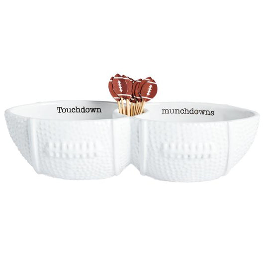 Football Server Dish with Holder For Tooth Picks