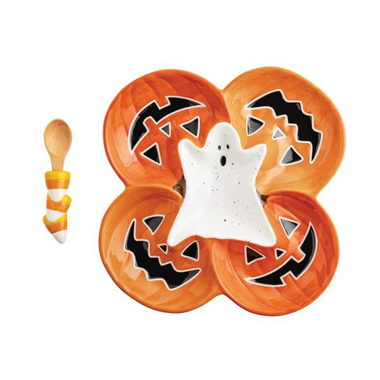 Glow in the Dark Pumpkin Sectioned Serving Tray