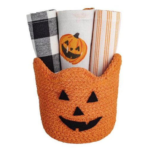 Jack-O-Lantern Towel Basket