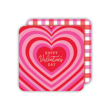 Square Coaster-Hand Painted LOVE/Concentric Hearts