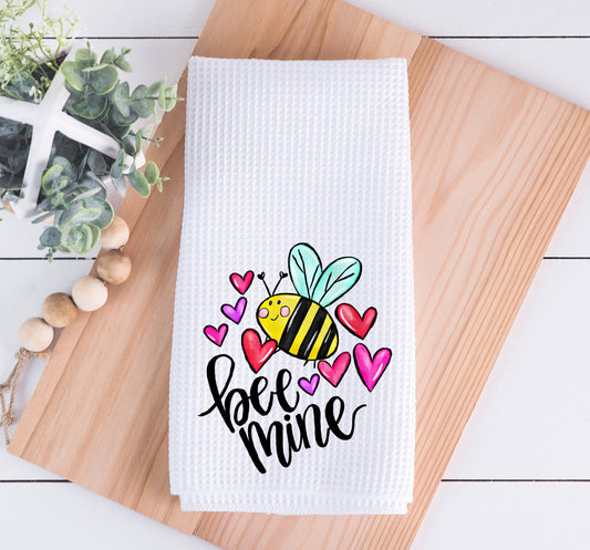 Bee Mine Valentine Kitchen Dish Towel
