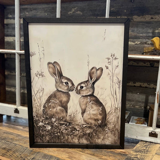 Vintage Rabbits Box Frame