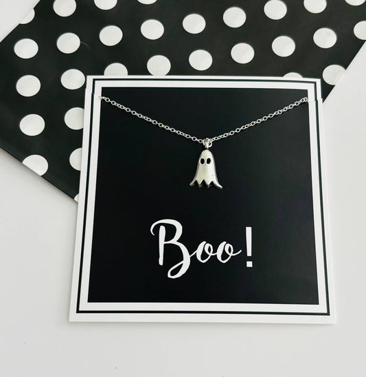 Halloween "Boo" Ghost Necklace