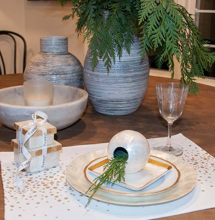 Capiz Round Vase (Smoke Gold)