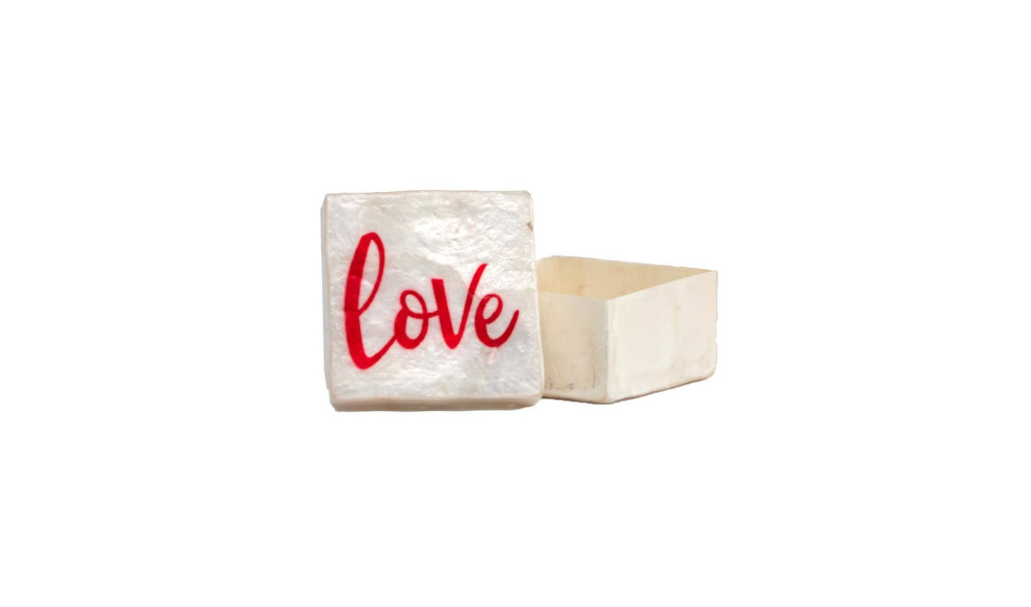 Capiz Box "LOVE" (Red/White) "3