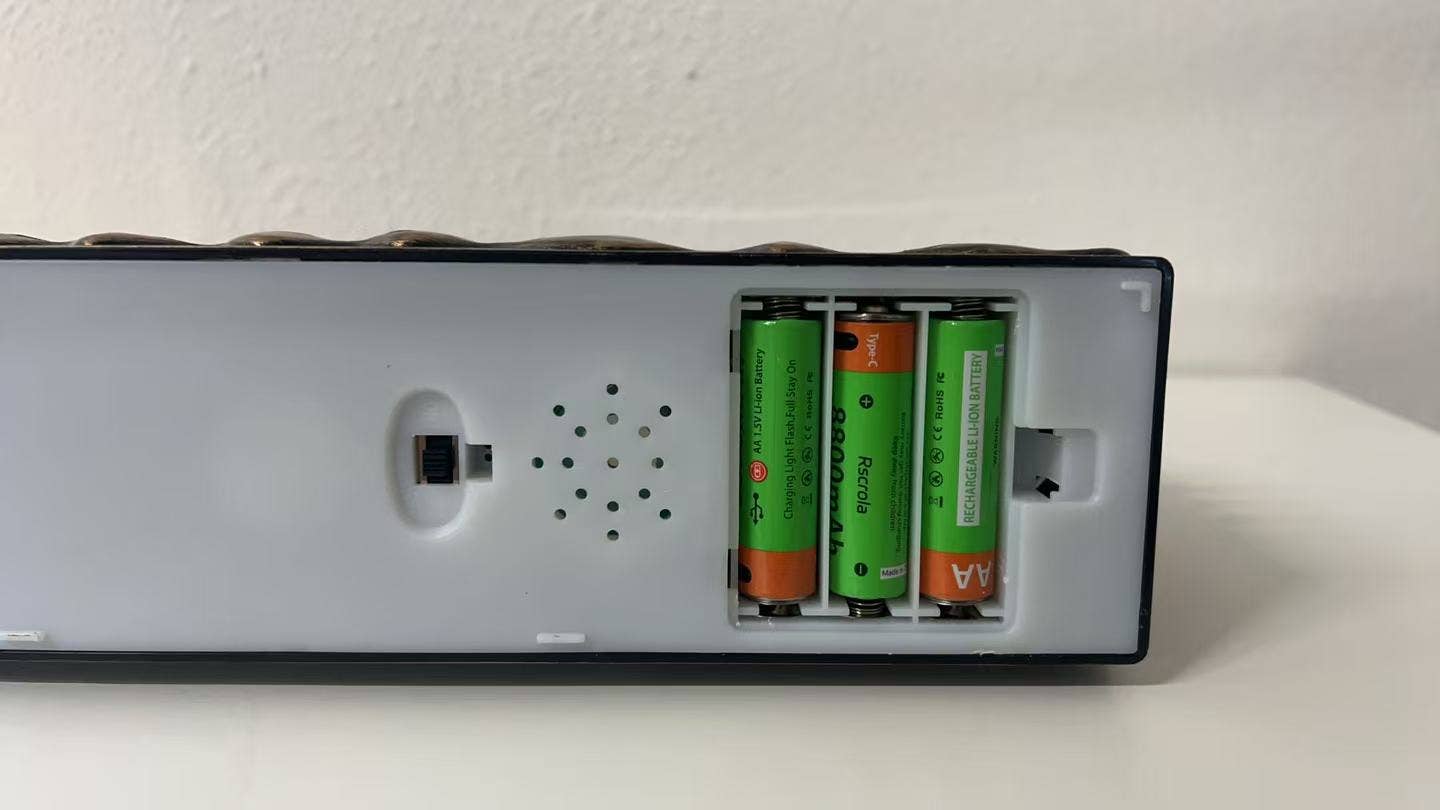 12.75” B/O Lighted Nativity Candle Bridge Glitter Globe