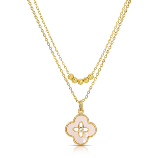 Simple Layered Quatrefoil Necklace