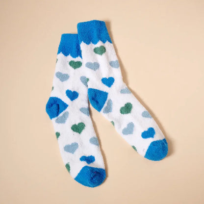 Hearts Pattern Fuzzy Socks Assorted