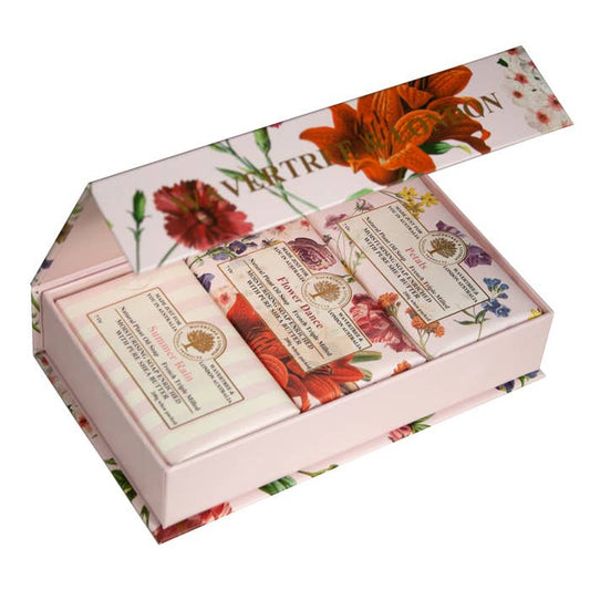 Flower Dance trio soap bar gift set