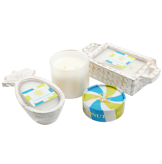Coconut Cabana 2 Wick Candle with Decorative Lid