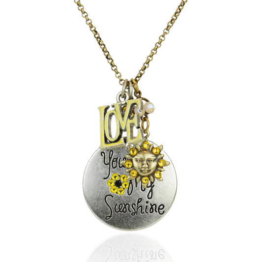 Collar con dijes de cristal "You Are My Sunshine" (Eres mi rayo de sol)