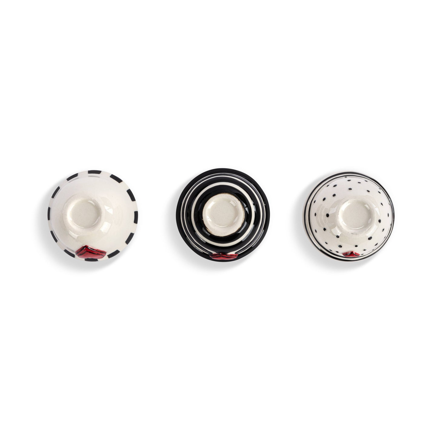 Red Heart Mini Bowls Set of 3 Assorted