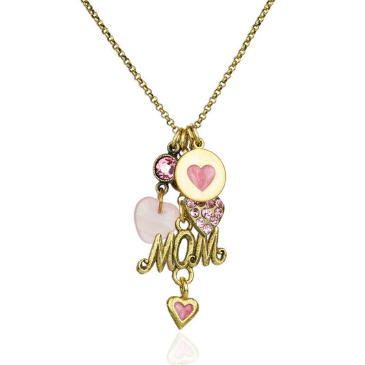 Collar con dijes de cristal "El amor de una madre"