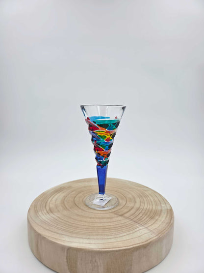 Copas de vino Dyno de cristal italiano pintadas a mano
