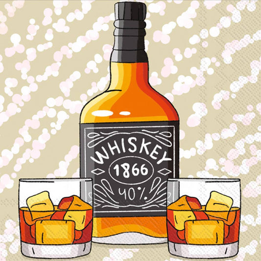 Paper Cocktail Napkins Pack of 20 Whiskey 1866