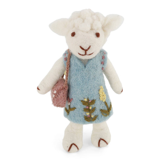 White Sheep w/Light Blue Dress & Purse