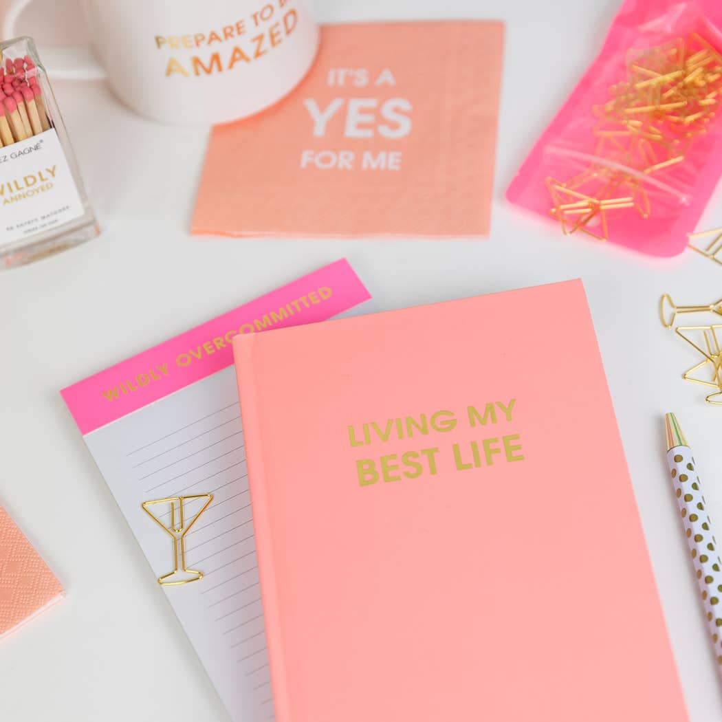 Chez Gagné - Wildly Overcommitted - Lined Notepad - Bright Pink - 65 perforated pages - 5x8