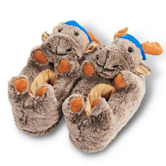 Dash the Moose Funny Animal Plush Slippers