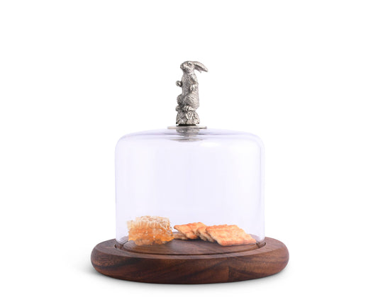 Bunny Glass Covered Cheese Wood Board