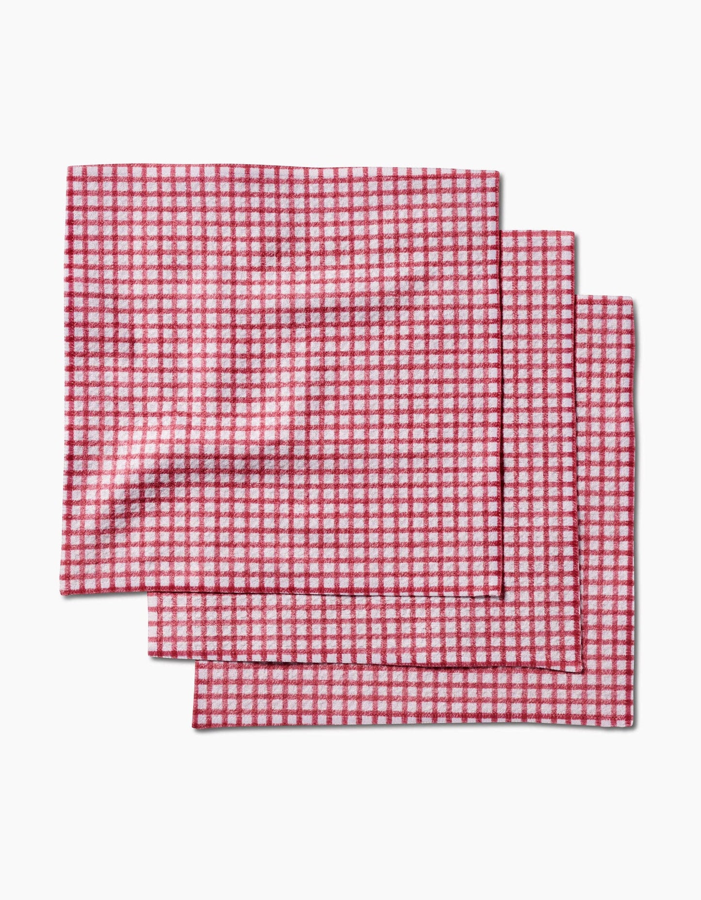Geometry - Fireside Plaid Red Dishcloth Set