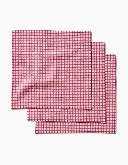 Geometry - Fireside Plaid Red Dishcloth Set