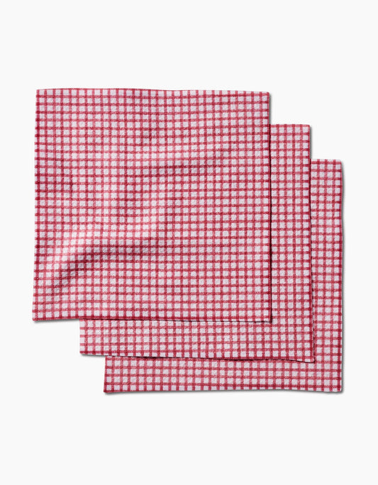 Geometry - Fireside Plaid Red Dishcloth Set