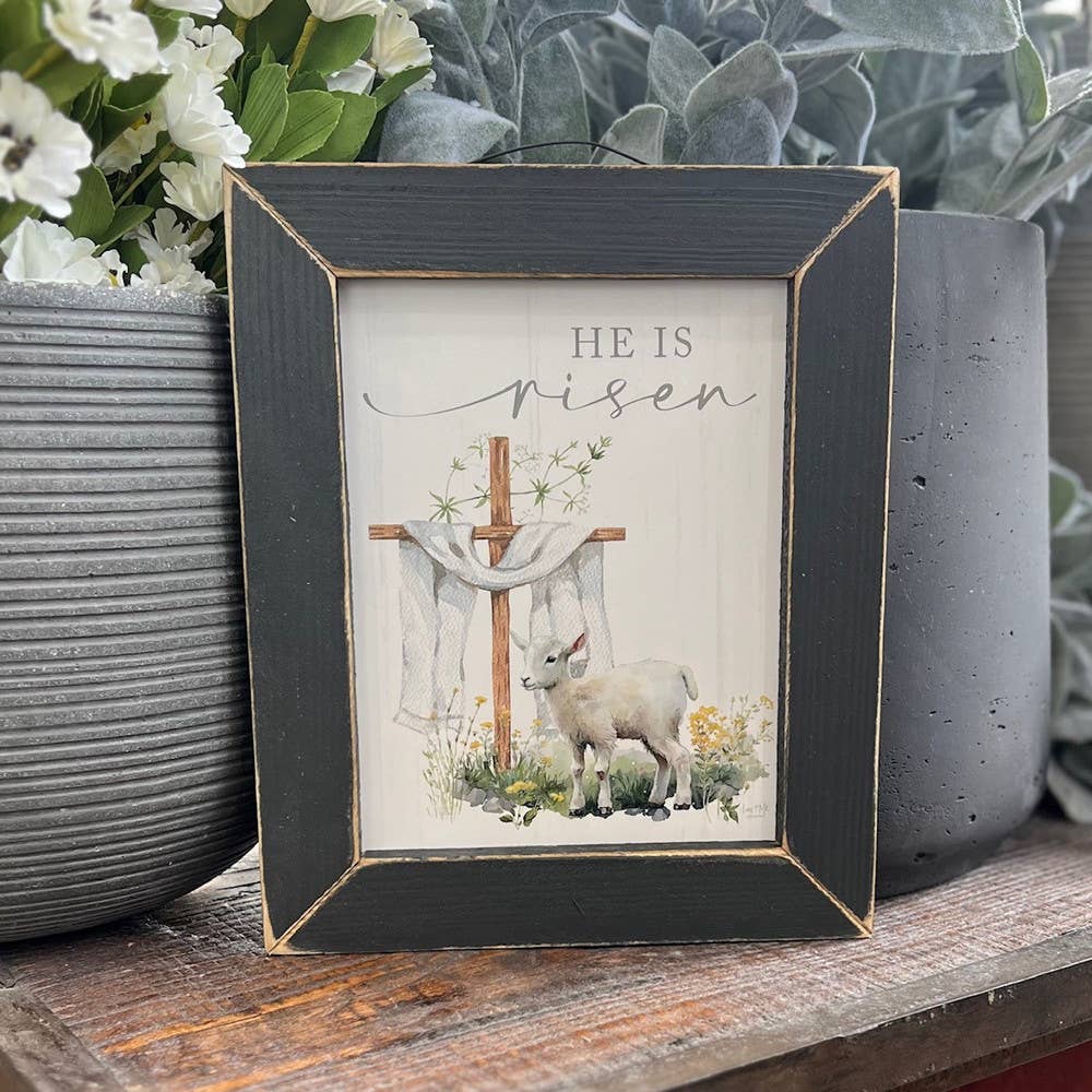 His Is Risen- Easter- Christian- Jesus- Spring- Sign