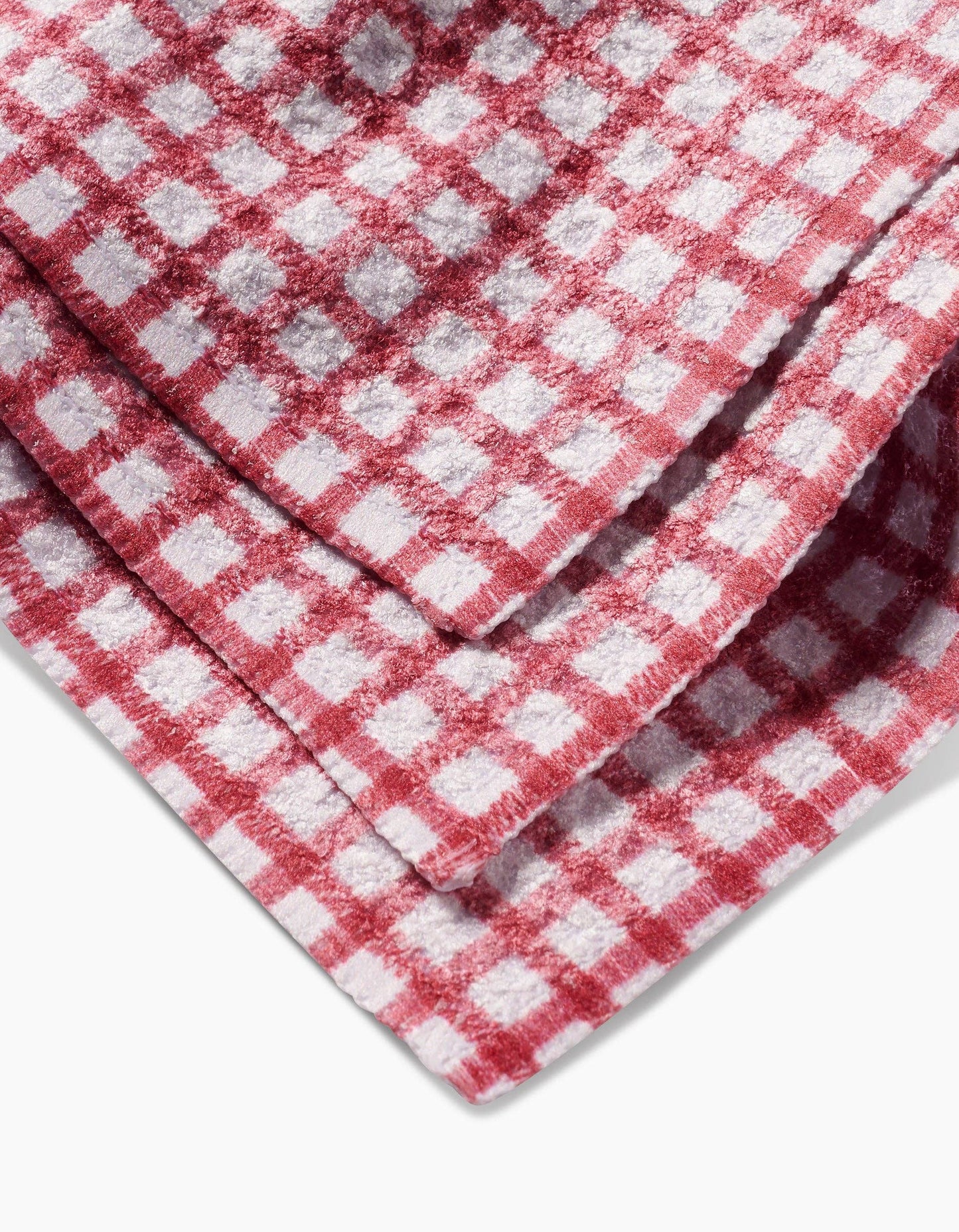 Geometry - Fireside Plaid Red Dishcloth Set