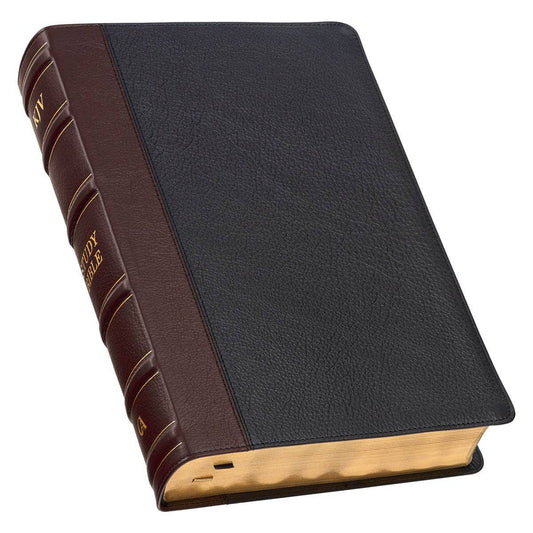 KJV Study Bible LP Full-grain Leather, Black/Burgundy