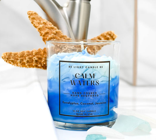 Calm Waters, Scented Soy Candle | Gifts For Friend | Coastal