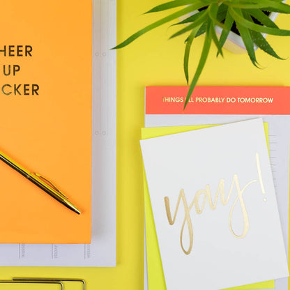 Things I'll Probably Do Tomorrow - Lined Notepad - Neon Orange - 65 perforated pages - 5x8