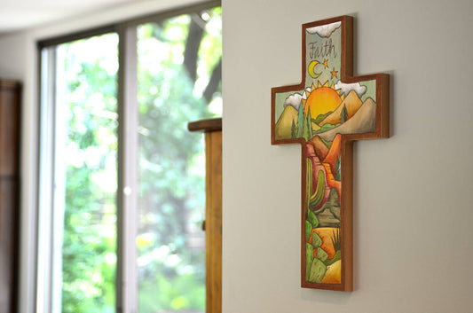 Placa con forma de cruz "Amanecer en el Cañón"