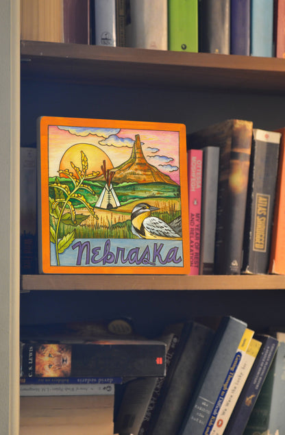 "Nebraska Nice" | Placa de pared de Nebraska - 9x9