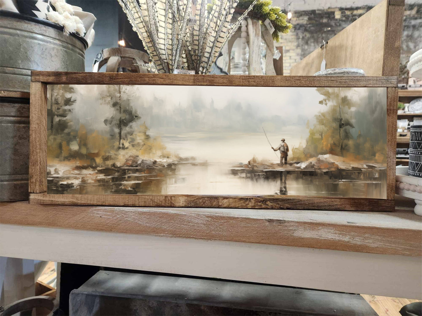 Fishing Framed Art  8x22