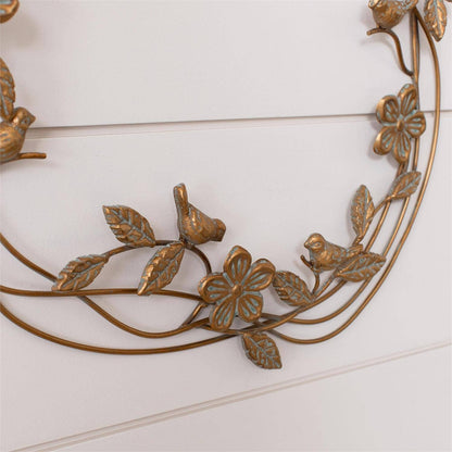 Gold Floral Wreath with Flowers & Vines