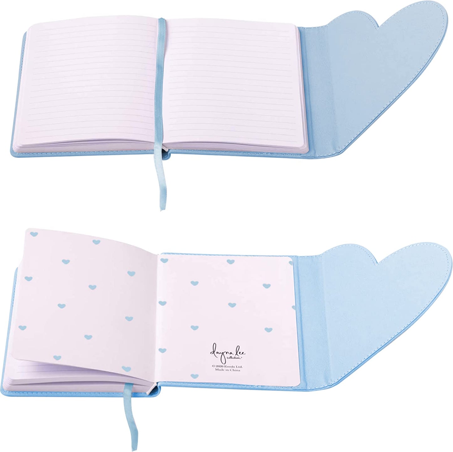 Dayna Lee Heart Flap Journal, Lt Blue 5x7