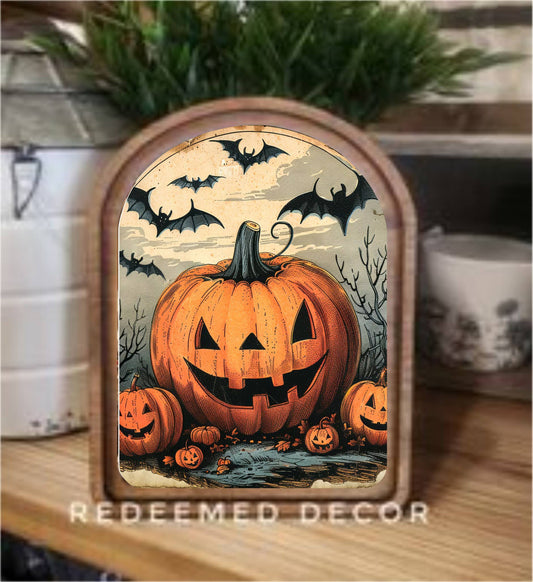 Arch Top Jack O Lantern Framed Art