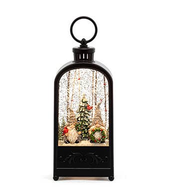 LED Christmas Gnome Water Globe Lantern