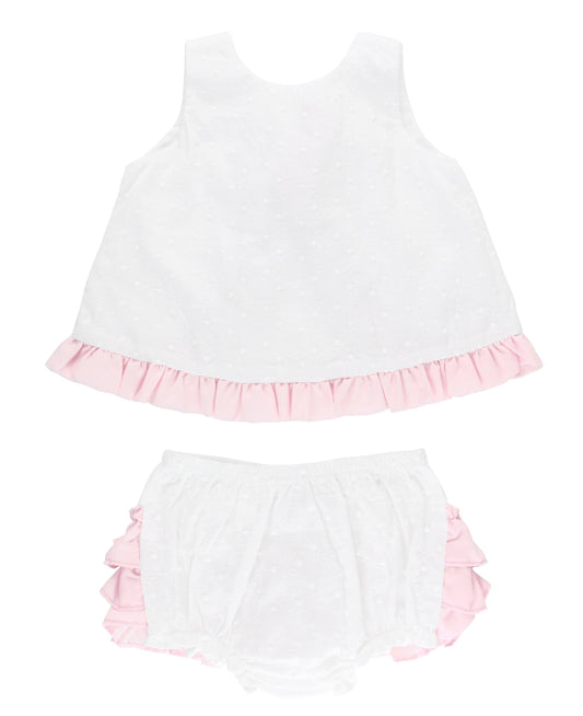 RuffleButts + RuggedButts - Baby Girls Swiss Dot Swing Top & Bloomer Set