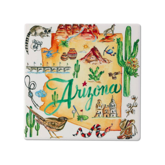 AZ State Collection Ceramic Coaster-Arizona