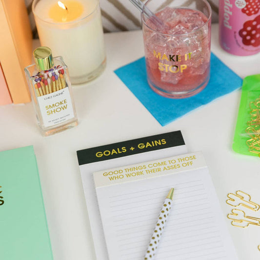 Chez Gagné - Good Things Come To Those Who Work Their Asses Off - Lined Notepad - Hystar White - 65 perforated pages - 5x8