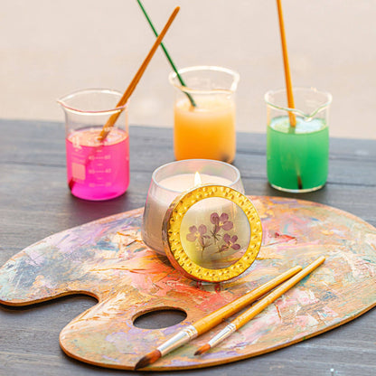 Berry Fig Small Watercolor Pressed Floral Candle